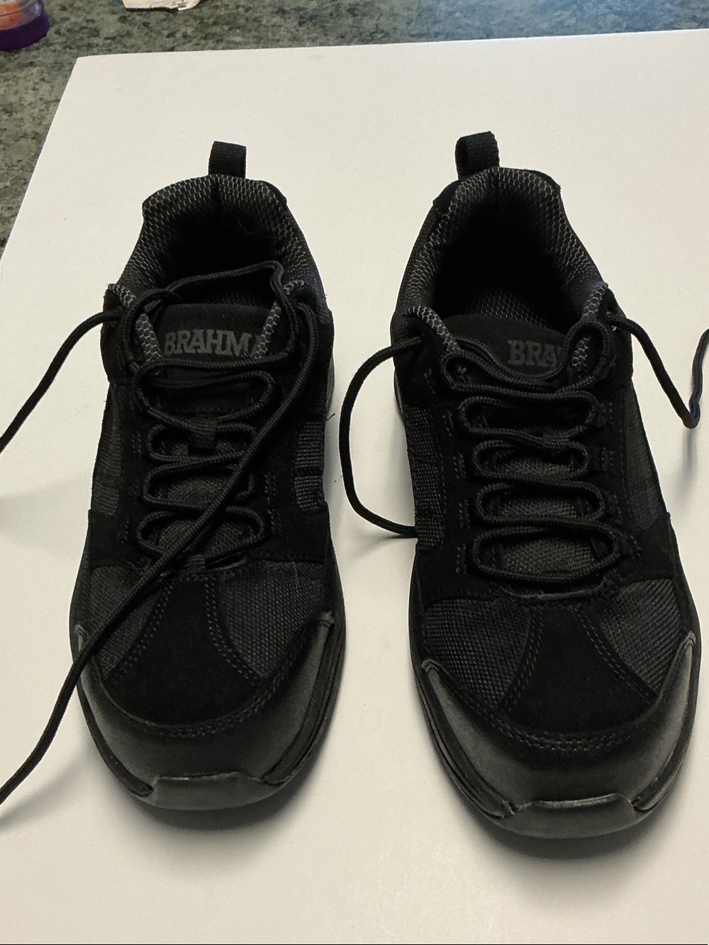 Brahma Men's Black Athletic Lace-Up Work Sneakers excellent condition